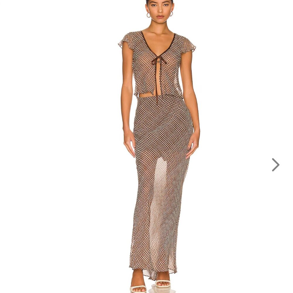 Bec + Bridge Brown Sheer Sherry Skirt